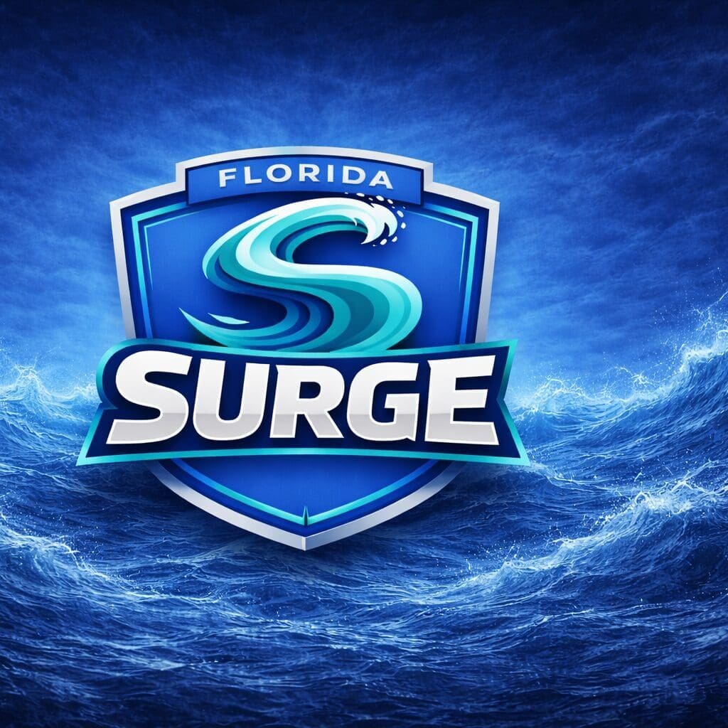 Generated image_ Florida Surge logo on stormy ocean